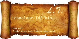 Leopolder Tóbia névjegykártya